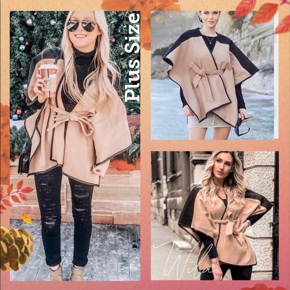 WILA Jackets & Blazers - 1 Left:  1X Plus Size Coat/Poncho